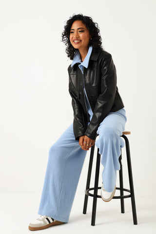 Long Sleeve Oversized Leisurewear Golfer - Blue