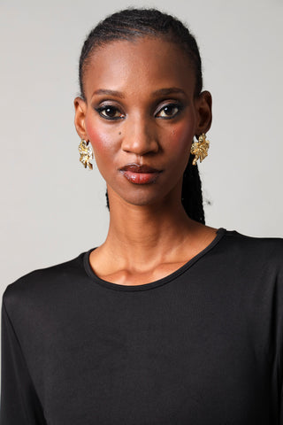 Statement Flower Earring - Gold