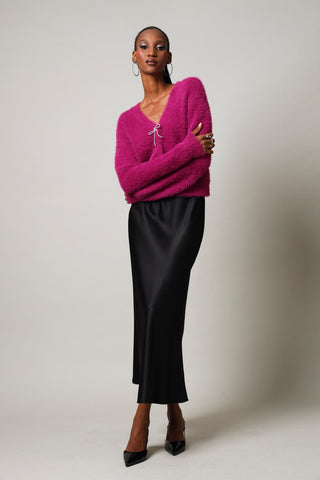 Satin Slip Skirt - Black