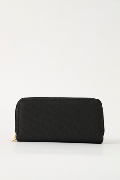 Double Zip Large Wallet With Handle - Black – LEGiT