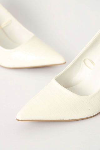 Classic Full Court Patent Heel - White