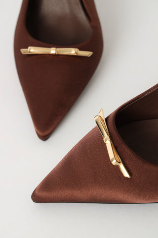 Slingback Pointy Court Hi Stiletto Heel - Chocolate