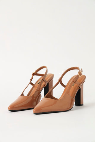 Pointy Slingback Court Heel - Caramel