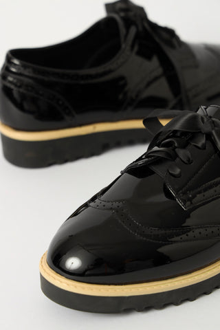 Oxford Lace Up  Cleated Sole And Randing Det - Black