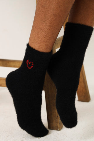 2 Pack Cozy Socks - Black/White