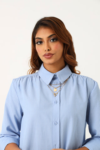 3 Layer Interlinked Circle Studded Necklace - Gold