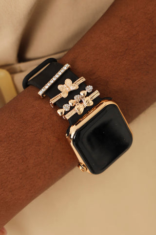 4 Pack Diamante Watch Charms - Gold