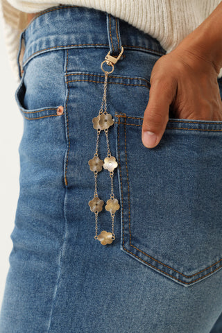 Metal Flower Cell Phone Bag - Gold