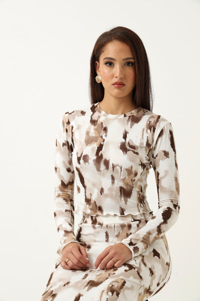 Long Sleeve Printed Textured Tee-Multi – LEGiT