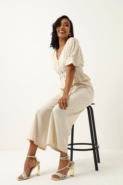 Culotte Linen Look Pant - Stone – LEGiT