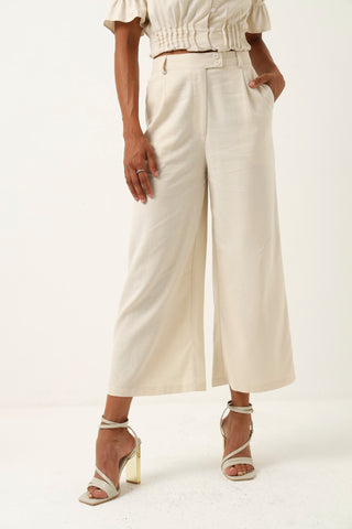 Culotte Linen Look Pant - Stone