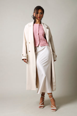 Satin Slip Skirt - Champagne