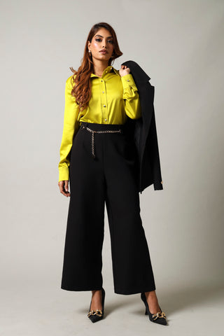 Belted Culotte Pants-Black