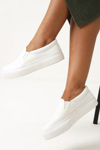 Pu Slip On Sneaker - White