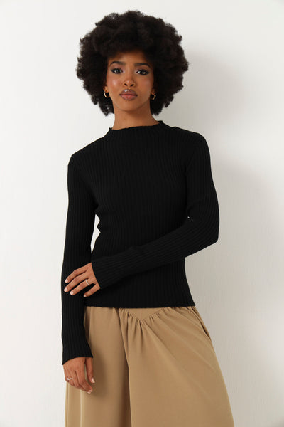 Core Ribbed Turtleneck Knitwear - Black – LEGiT