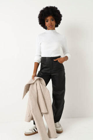 Core Ribbed Turtleneck Knitwear - White