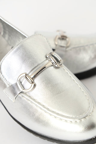 Metallic Pointy Loafer - Silver