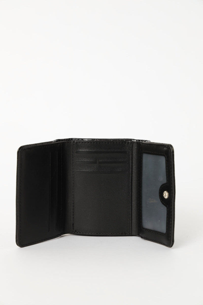 Metal Clasp Compartment Wallet - Black/Silver – LEGiT