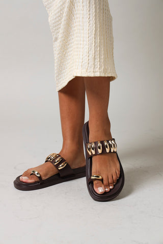 Toe Post Moulded Sandal - Chocolate