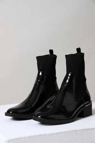 Chelsea Ribbed Boot - Black