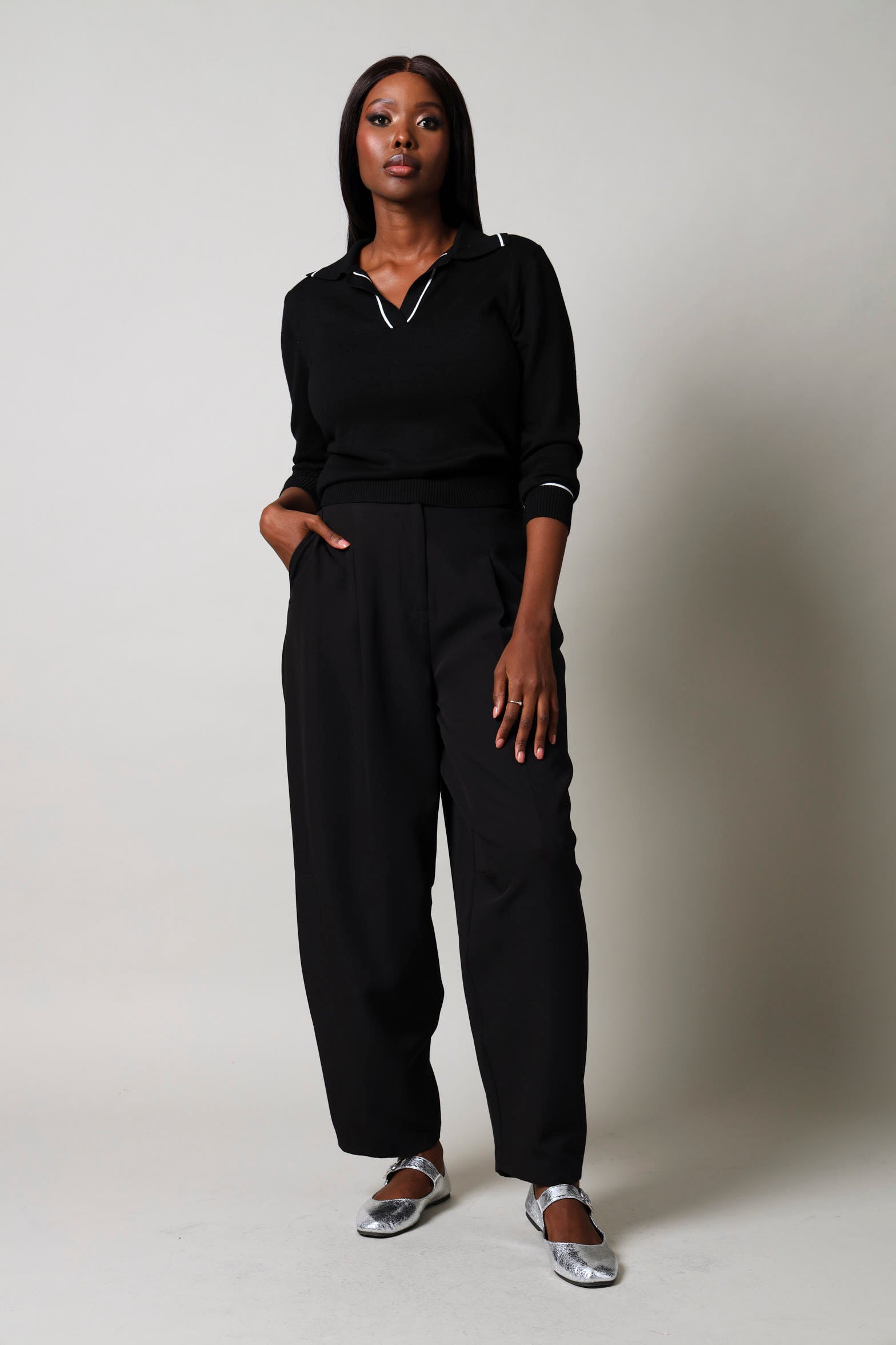 Long Sleeve Knitwear Golfer - Black – LEGiT