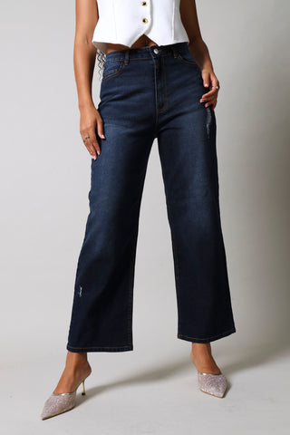 Rip & Repair Comfort Straight Leg Jean - Dark Wash