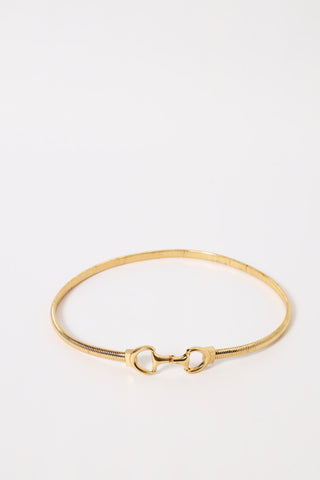 Saddle Buckle Stretchy Belt - Gold