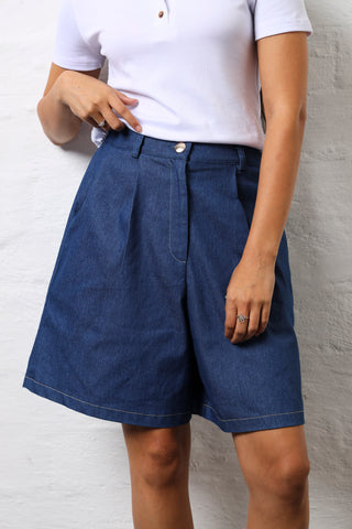 Chambray Bermuda Shorts - Medium Wash