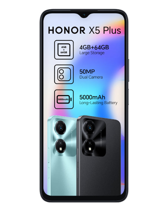 X5 Plus 64GB Dual Sim Black Cellphone  front
