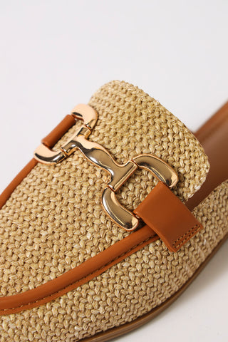 Raffia Push In Loafer - Natural