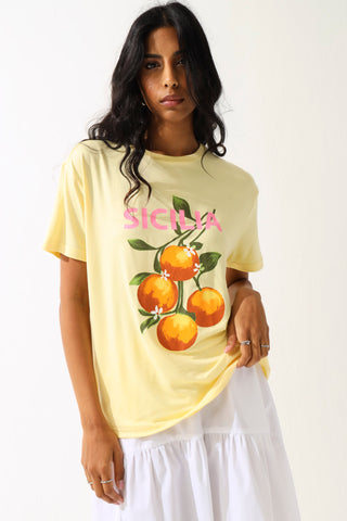 Sicilia Screen Tee - Yellow