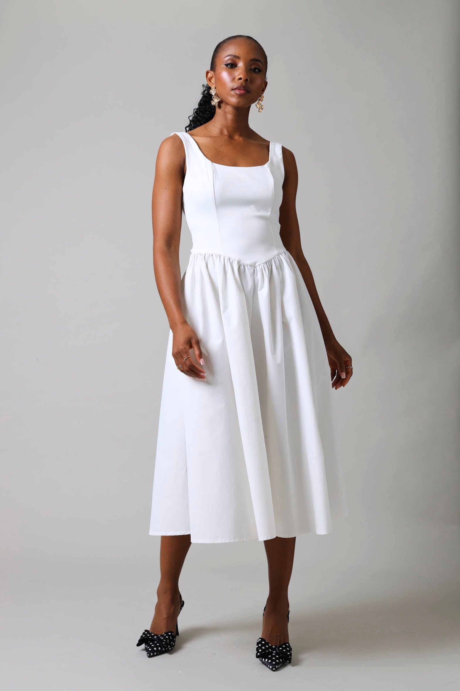 Sleeveless Drop Waist Prom Dress