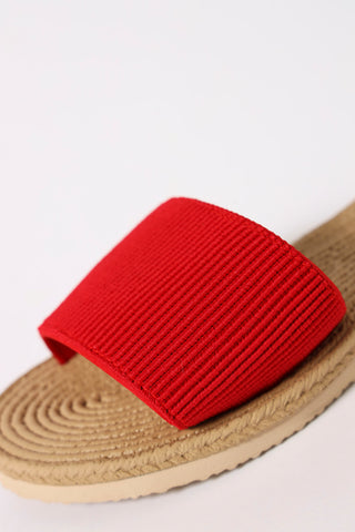 Rope Knit One Strap Sandal - Tangerine