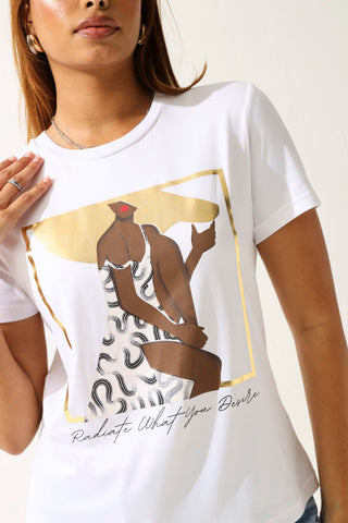 Radiate Desire Screen Tee - White