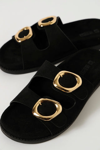 Moulded Double Strap Sandal - Black