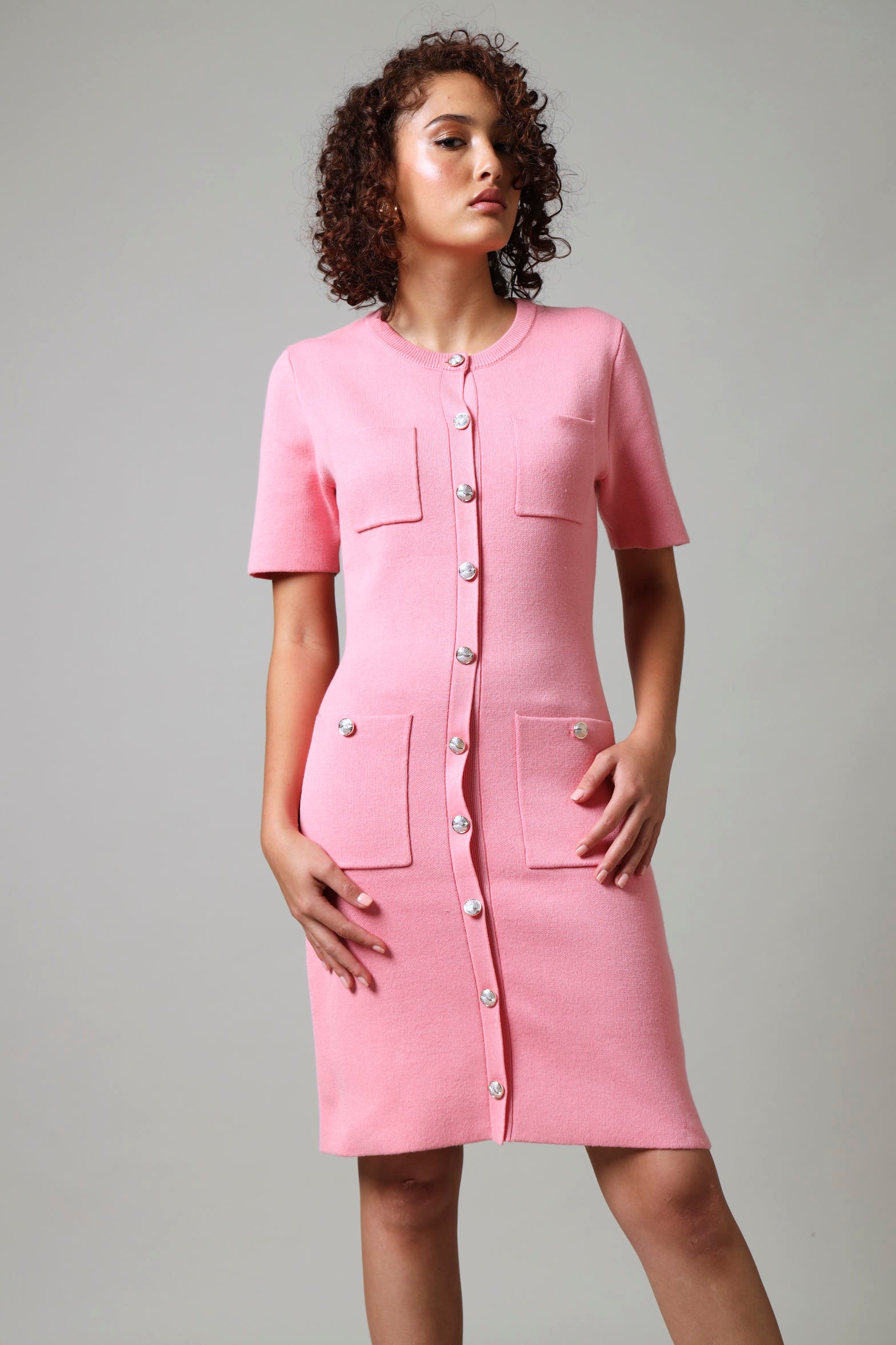 Short Sleeve Knitwear Dress