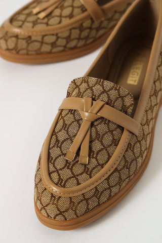 Mongram Loafer With Metal Knot - Taupe