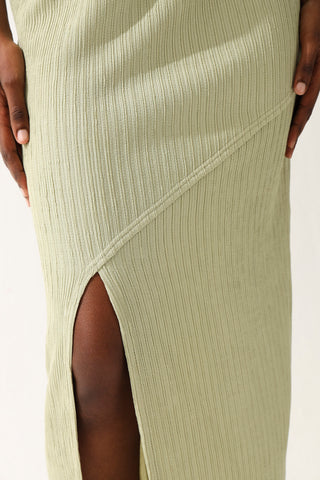 Textured Knit Midi Skirt - Sage