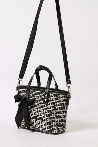 Jacquard Monogram Tote Bag - Black – LEGiT