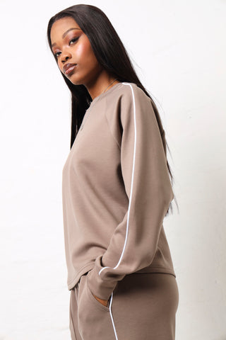 Long Sleeve Soft Touch Active Top - Beige/Cream