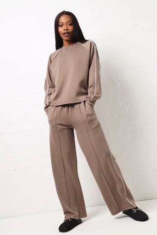 Soft Touch Widleg Active Pants - Beige/Cream