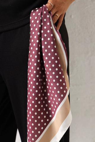 2 Pack Polka Dot & Heart Print Satin Scarves - Multi