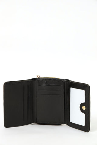 Saddle Trim Compartment Wallet - Black/Gold