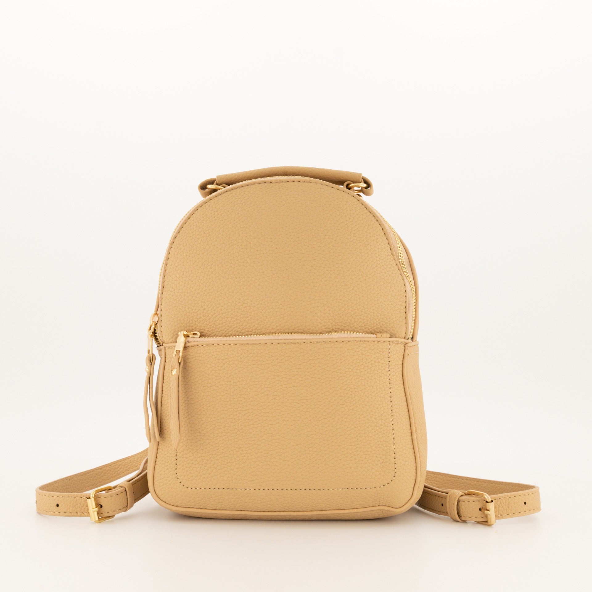 Silver Zip Backpack Taupe LEGiT