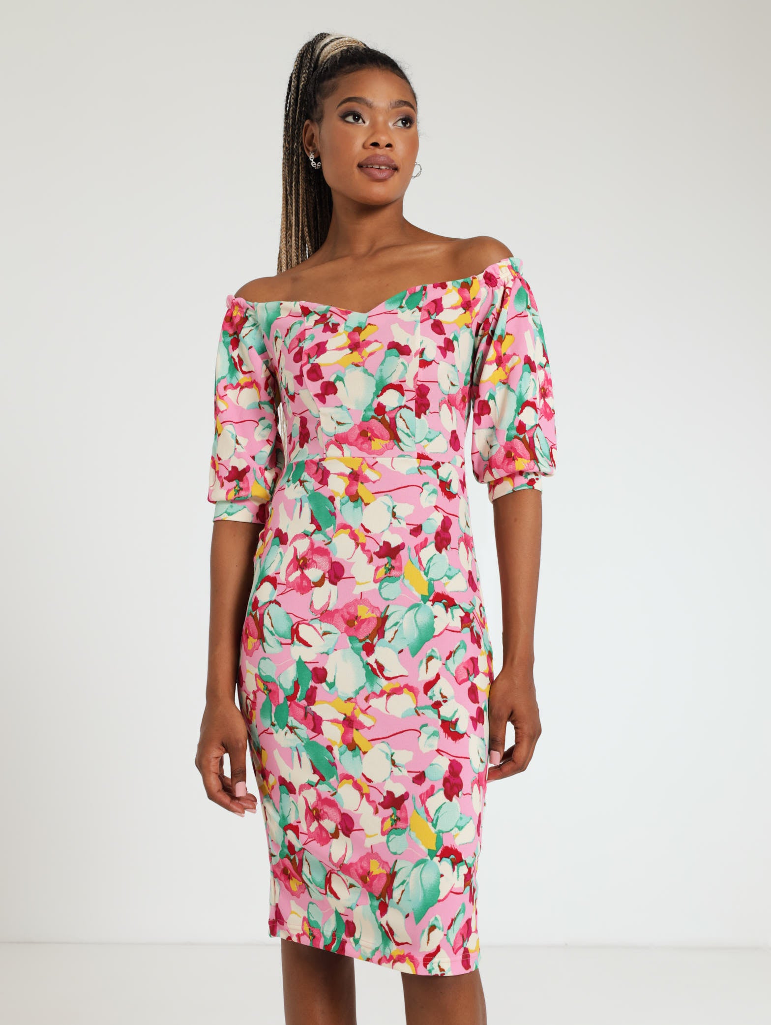 Long Sleeve Floral Print Bodycon – LEGiT