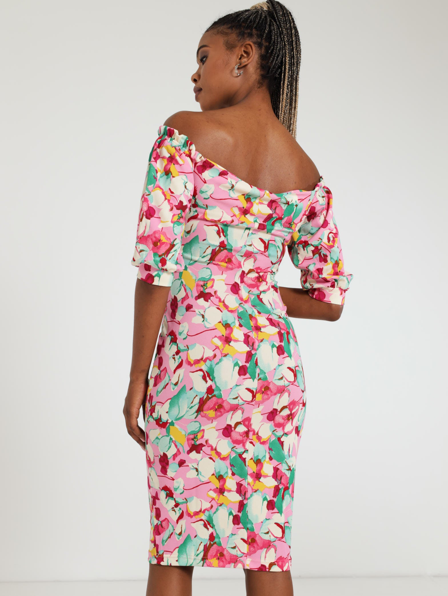Long Sleeve Floral Print Bodycon – LEGiT