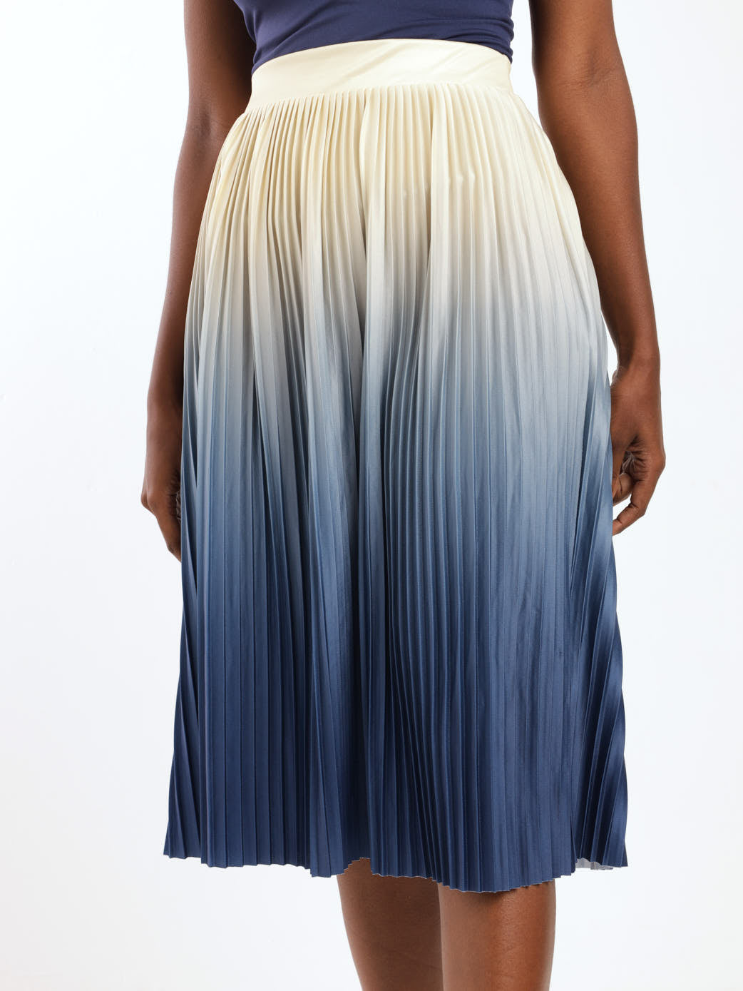 Pleated blue ombre skirt on sale