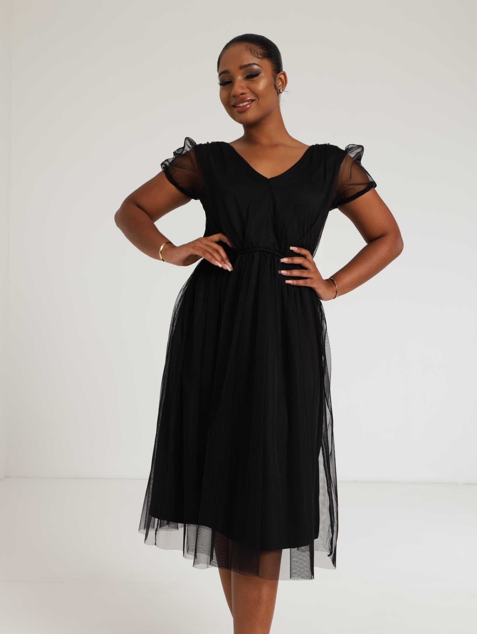 Short Sleeve Prom Dress - Black LEGiT Short Sleeve Prom Dress - Black LEGiT